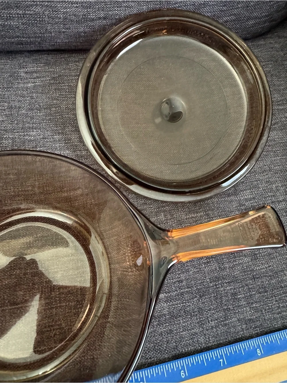 Vtg Corning Vision Saucepan. 0.5L Amber with Lid Pyrex
